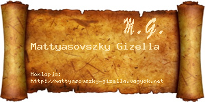 Mattyasovszky Gizella névjegykártya